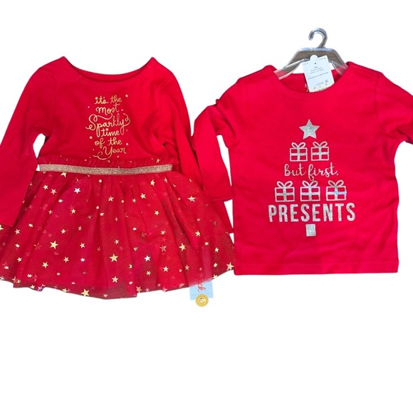 Burt’s bees cat and jack NEW holiday Santa baby outfits winter pajamas 18 months - Picture 2 of 3
